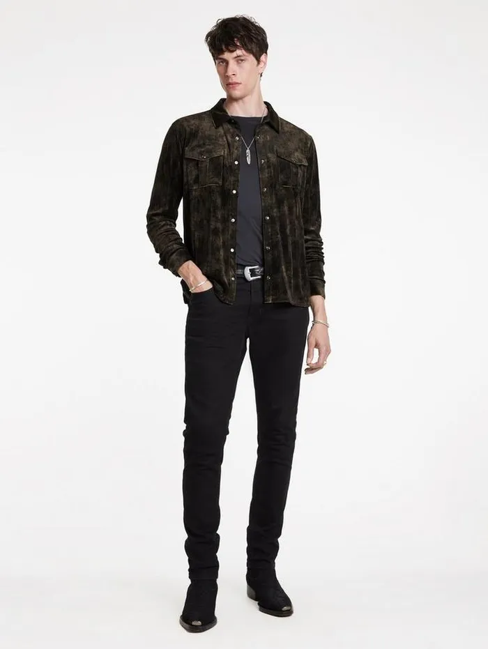 FERENTINO SHIRT Charc Brown Men John Varvatos Shirts