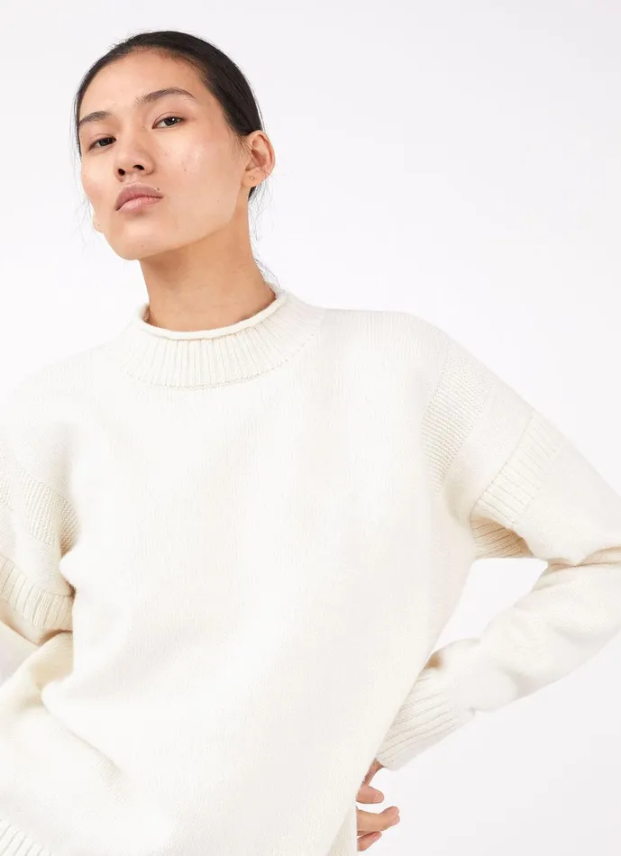 Fisherman Jumper Ecru Women SUNSPEL Knitwear