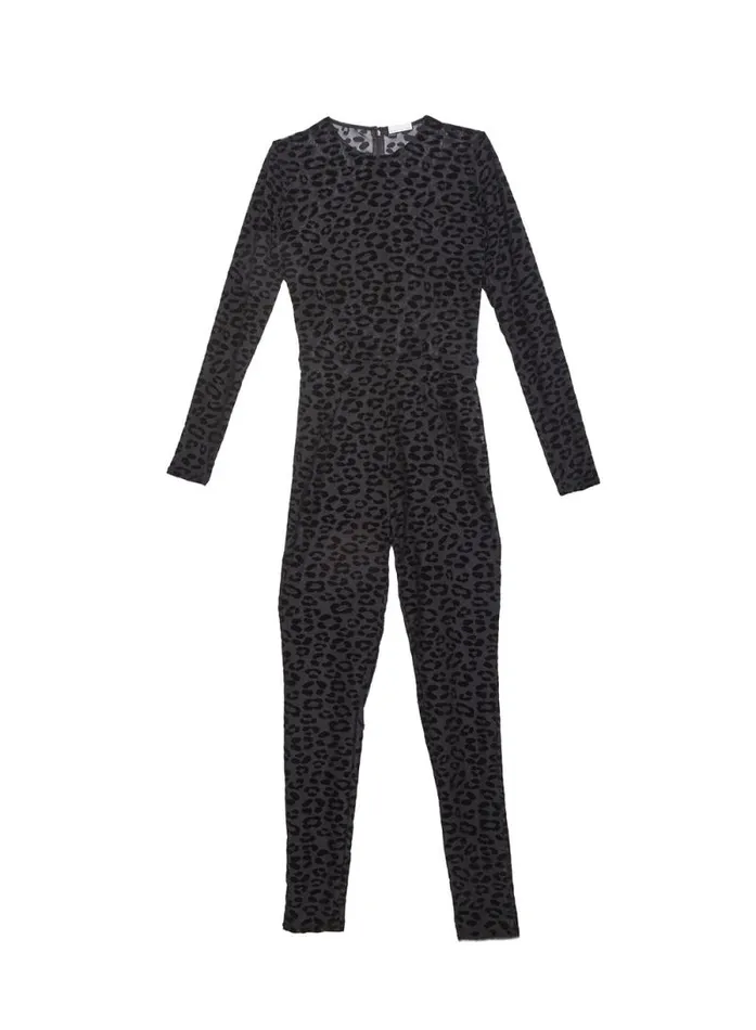 Fleur Du Mal Bodysuits Flocked Leopard Catsuit Black 8211 Women