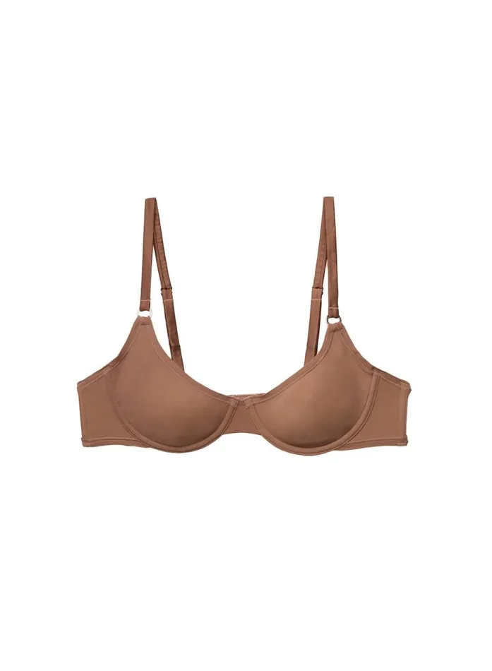 Fleur Du Mal Essentials Bras Le Stretch Micro Demi Bra Caramel 8211 Women