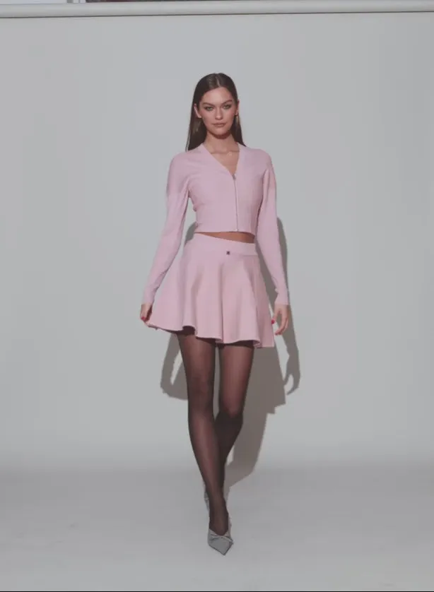 Fleur Du Mal Knitwear Knit Zip Bustier Cardigan Cherry Blossom 8211 Women Fleur Du Mal Knitwear Knit Zip Bustier Cardigan Cherry Blossom 8211 Women