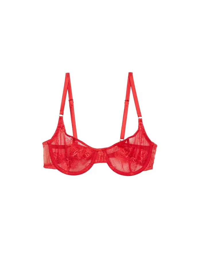 Fleur Du Mal Pleasure Bouquet Lace Scooped Balconette Rouge 8211 Women Fleur Du Mal Pleasure Bouquet Lace Scooped Balconette Rouge 8211 Women
