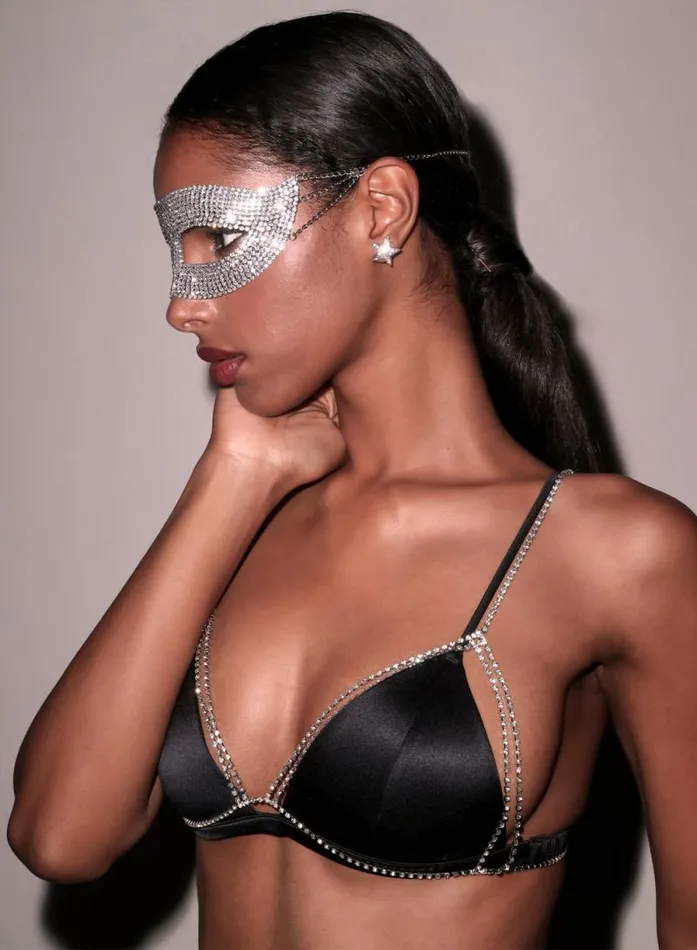 Fleur Du Mal Pleasure Crystal Mask Nickel 8211 Women Fleur Du Mal Pleasure Crystal Mask Nickel 8211 Women