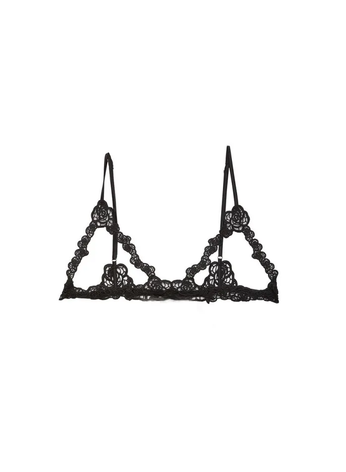 Fleur Du Mal Pleasure Fleur Guipure Ouvert Bralette Black 8211 Women Fleur Du Mal Pleasure Fleur Guipure Ouvert Bralette Black 8211 Women