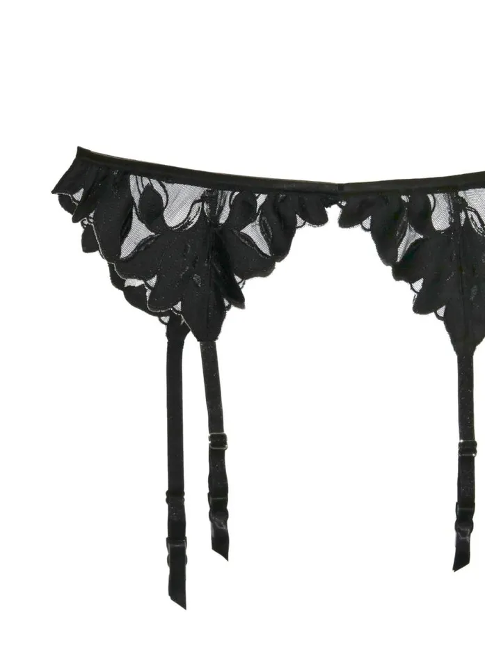 Fleur Du Mal Pleasure Lily Embroidery Garter Belt 8211 Women
