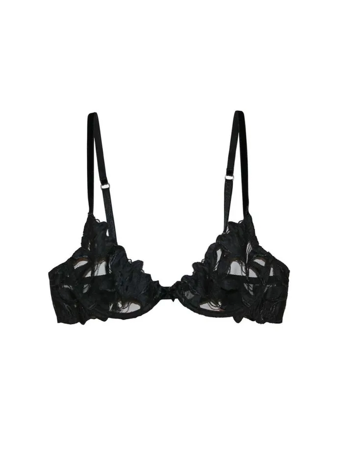 Fleur Du Mal Pleasure Lily Embroidery Plunge Demi Bra 8211 Women Fleur Du Mal Pleasure Lily Embroidery Plunge Demi Bra 8211 Women