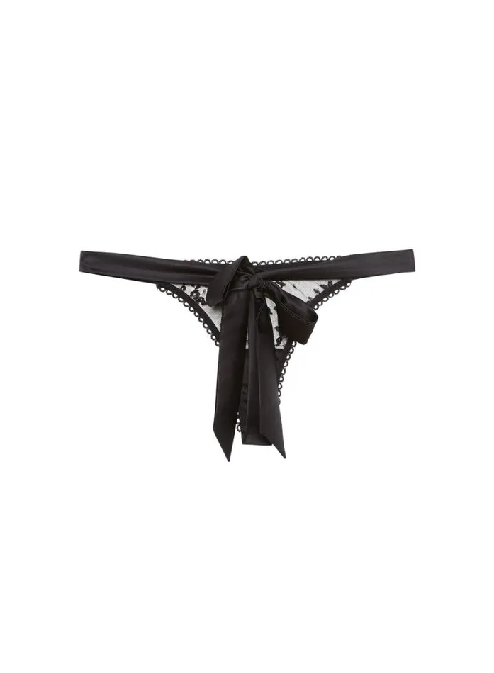 Fleur Du Mal Pleasure Untie Me Thong Black 8211 Women Fleur Du Mal Pleasure Untie Me Thong Black 8211 Women