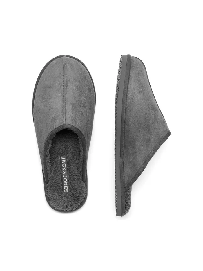 Flip Flops and Sandals JACK and JONES Mens MICROFIBER SLIPPERS Grey Castlerock For Sale
