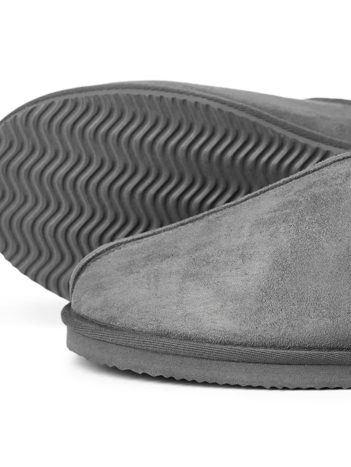 Flip Flops and Sandals JACK and JONES Mens MICROFIBER SLIPPERS Grey Castlerock For Sale