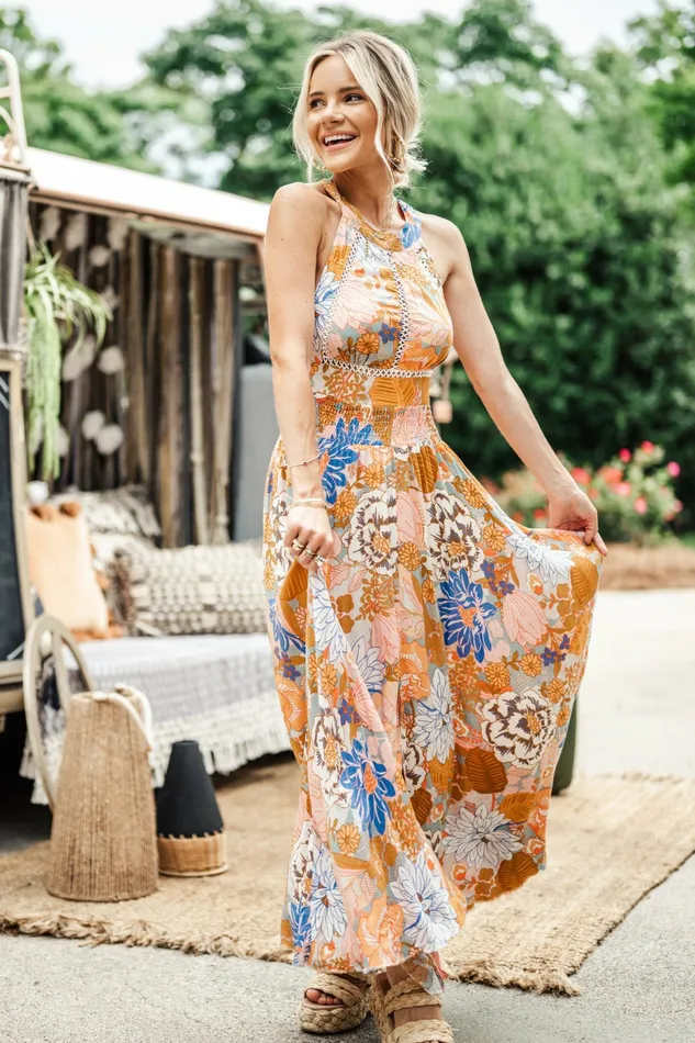 Floral Dresses Petal and Pup Women Newell Dress Orange