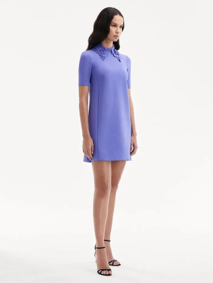 Floral Guipure Collar Mini Dress Crocus Women Oscar De La Renta Dresses Floral Guipure Collar Mini Dress Crocus Women Oscar De La Renta Dresses