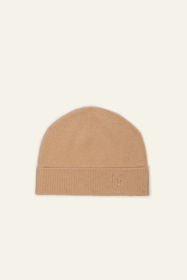 FoldedEdge Knit Cap Cobo Brown Women Baandsh Scarves and Beanies