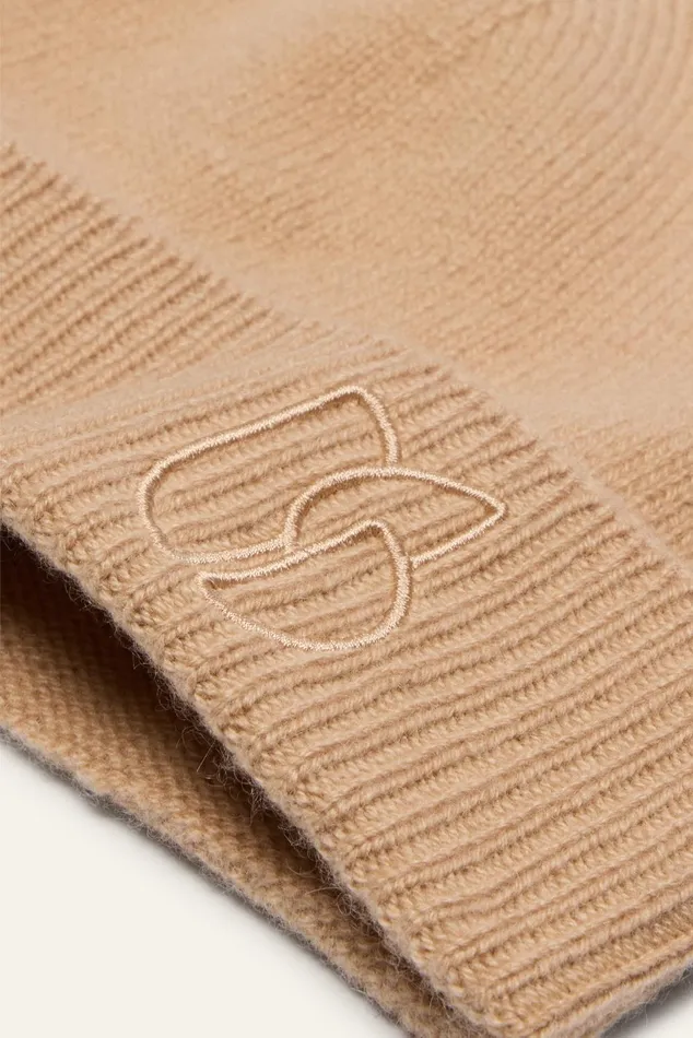FoldedEdge Knit Cap Cobo Brown Women Baandsh Scarves and Beanies