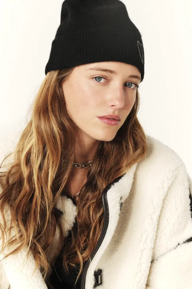 FoldedEdge Knit Cap Cobo Brown Women Baandsh Scarves and Beanies