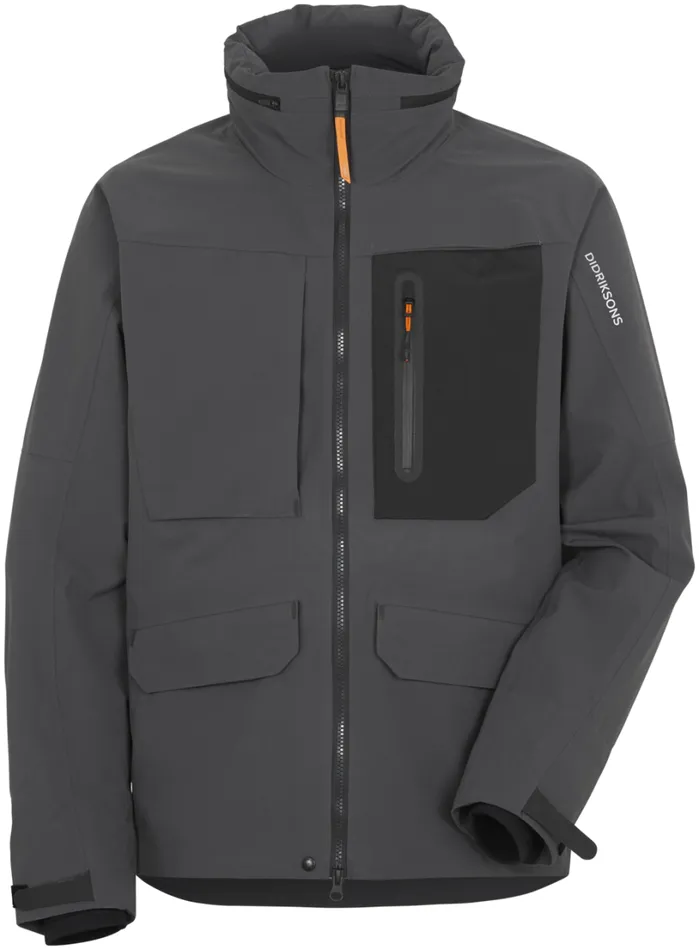 Fractus Jacket Coal Black Men Didriksons Shell Jackets