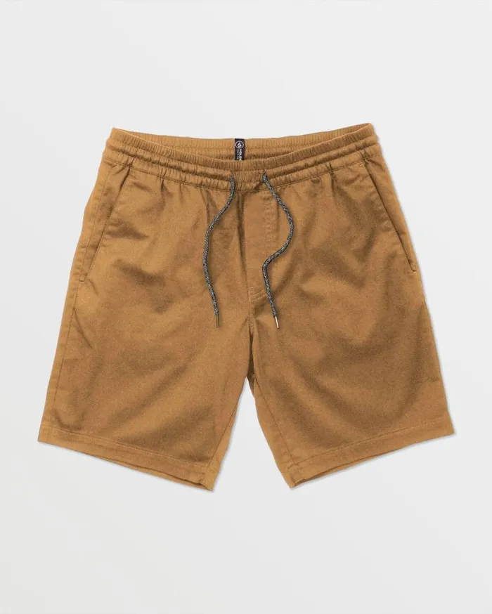 Frickin Elastic Waist Shorts 8211 Dark Khaki Mens Volcom Shorts