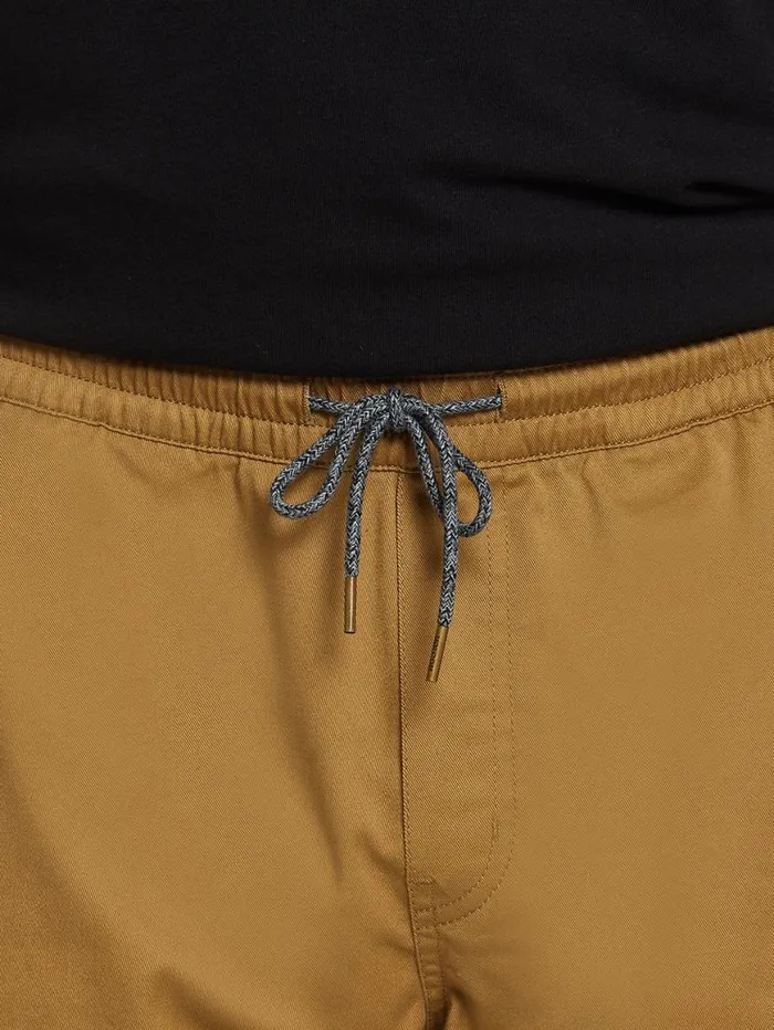 Frickin Elastic Waist Shorts 8211 Dark Khaki Mens Volcom Shorts