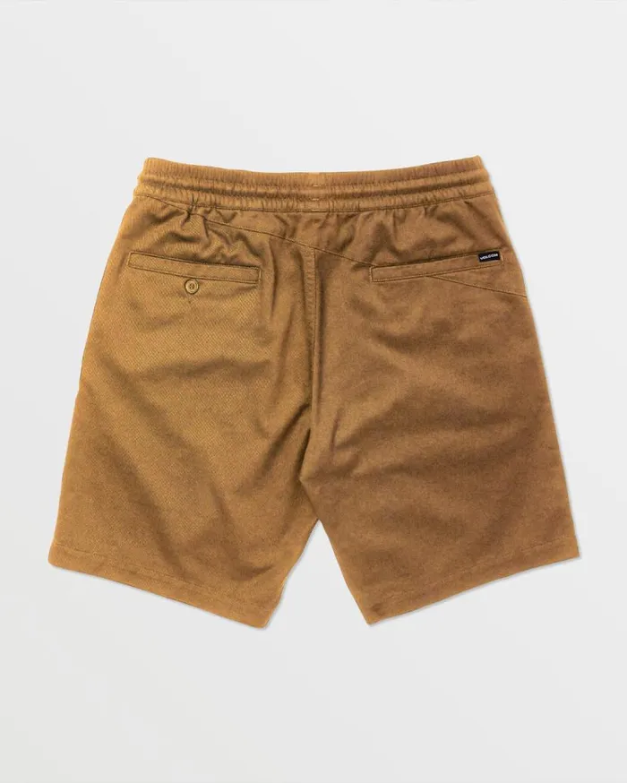 Frickin Elastic Waist Shorts 8211 Dark Khaki Mens Volcom Shorts