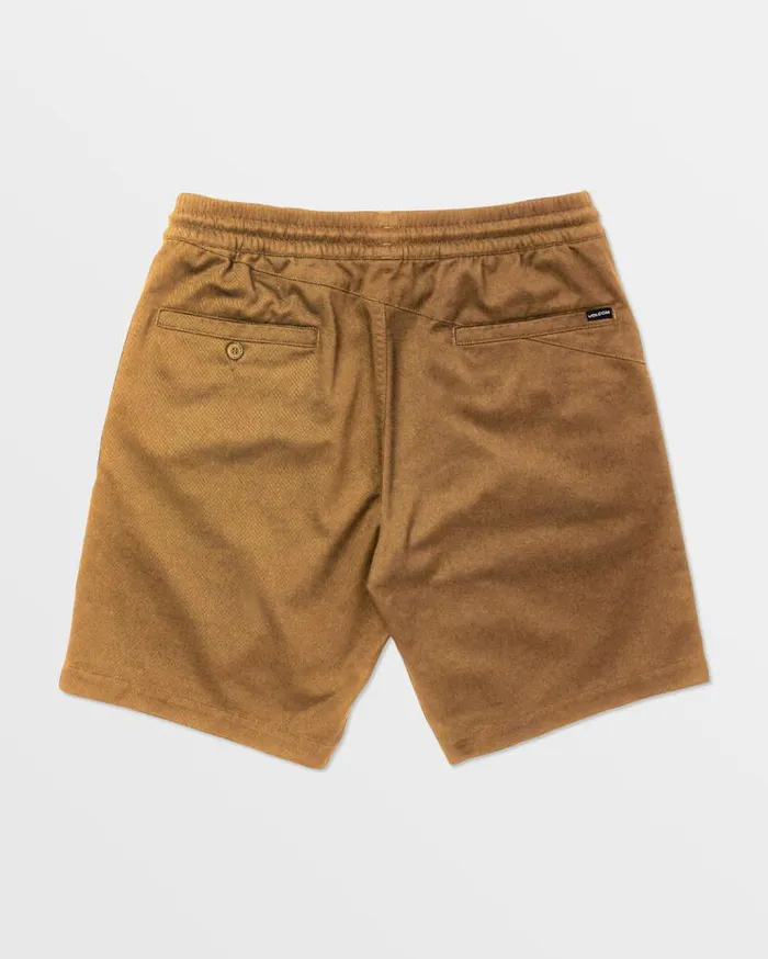 Frickin Elastic Waist Shorts 8211 Dark Khaki Mens Volcom Shorts