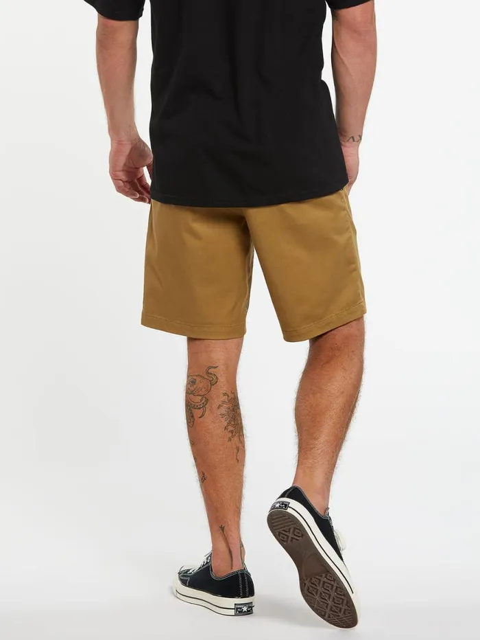 Frickin Elastic Waist Shorts 8211 Dark Khaki Mens Volcom Shorts