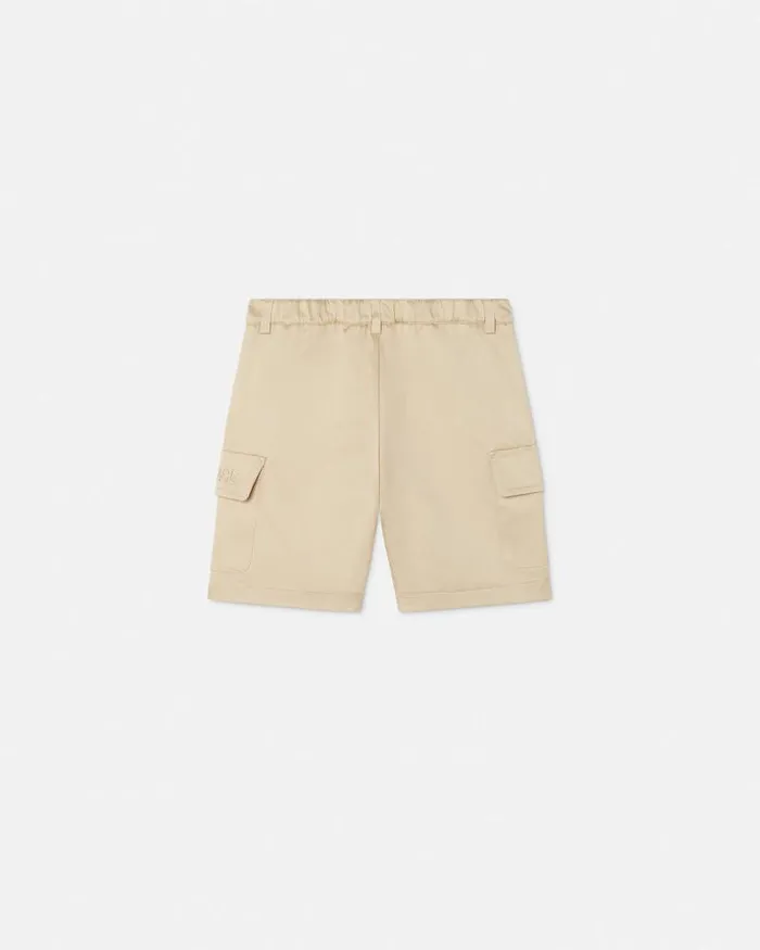 Gabardine Logo Baby Shorts Beige Children Versace Clothing