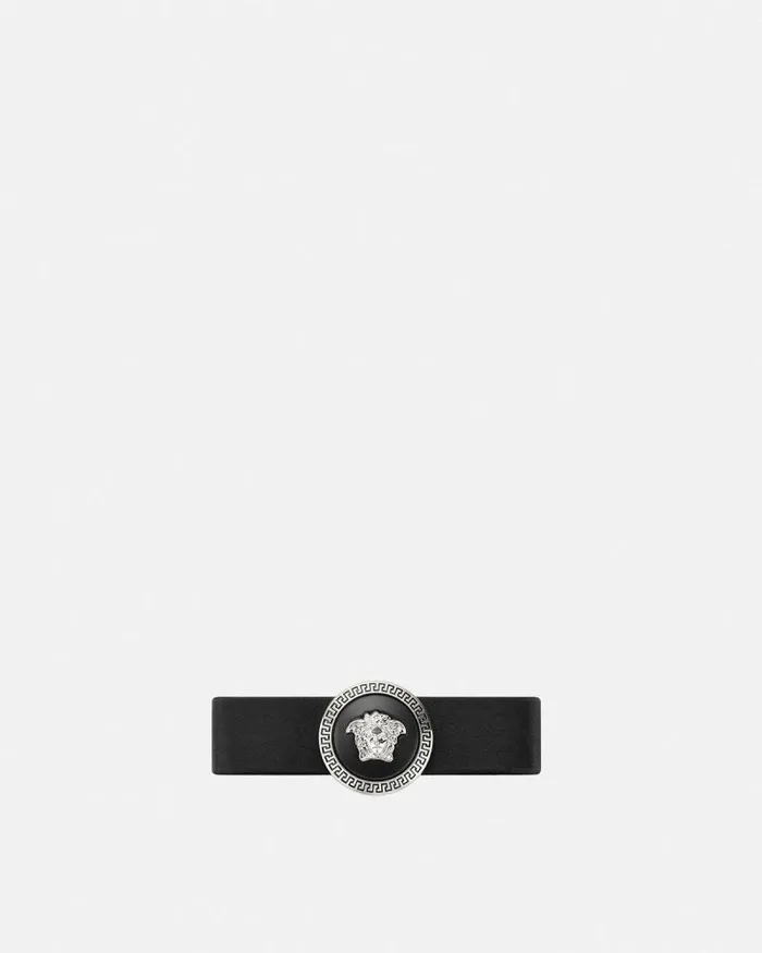 Gianni Ribbon Hair Clip Black Women Versace Hair Accessories