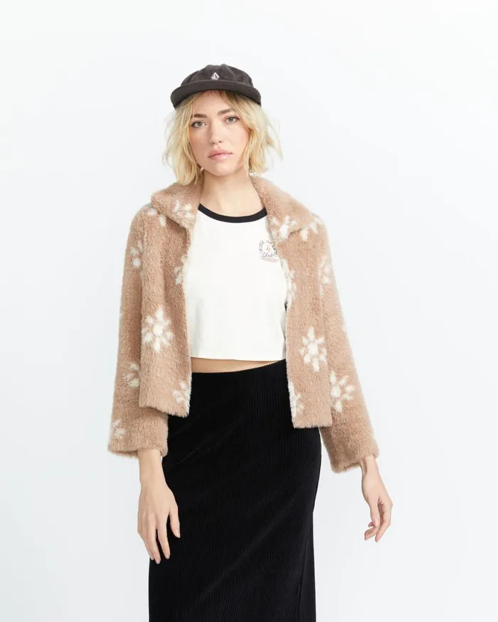 Go Fur It Sweater 8211 Stone Womens Volcom Sweaters and Cardigans