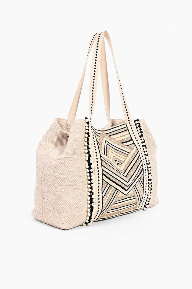 Golden Glam Hand Beaded Metallic Tote Beach Bags America and Beyond Women