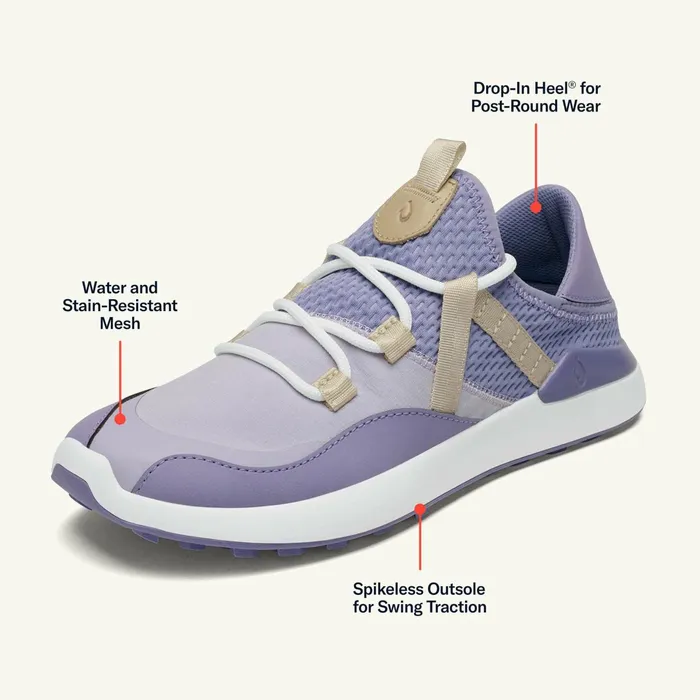 Golf Women Olukai Kawela Golf Shoes 8211 Lilac Puka