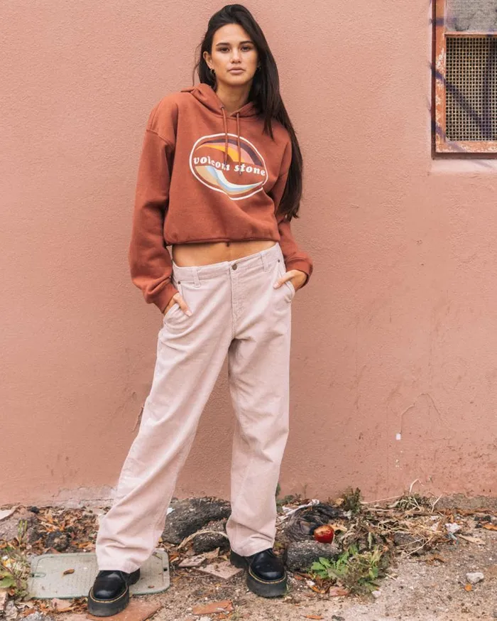 Good Things Fleece Hoodie 8211 Chestnut Brown Womens Volcom Hoodies and Sweatshirts