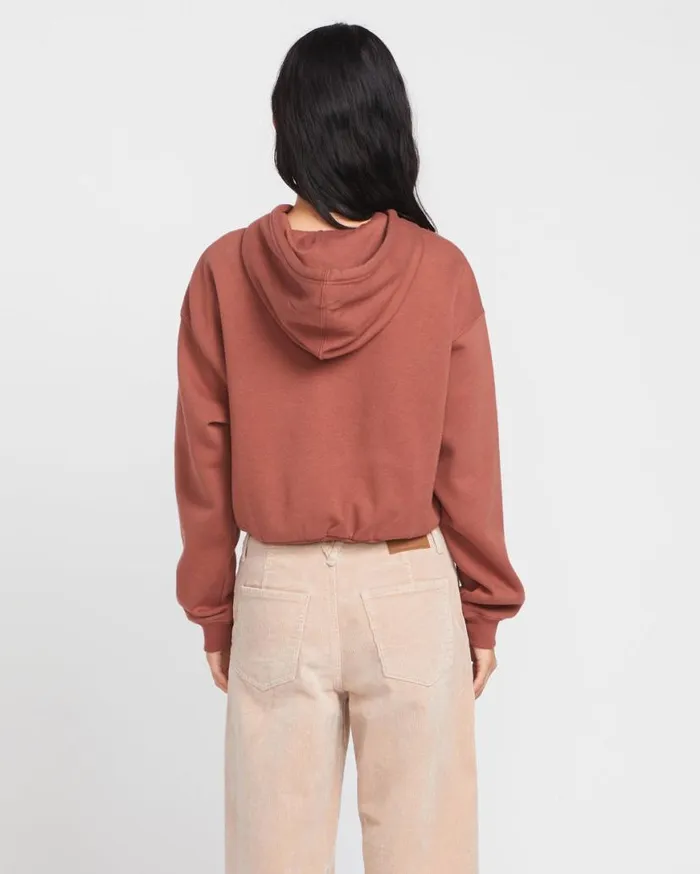 Good Things Fleece Hoodie 8211 Chestnut Brown Womens Volcom Hoodies and Sweatshirts