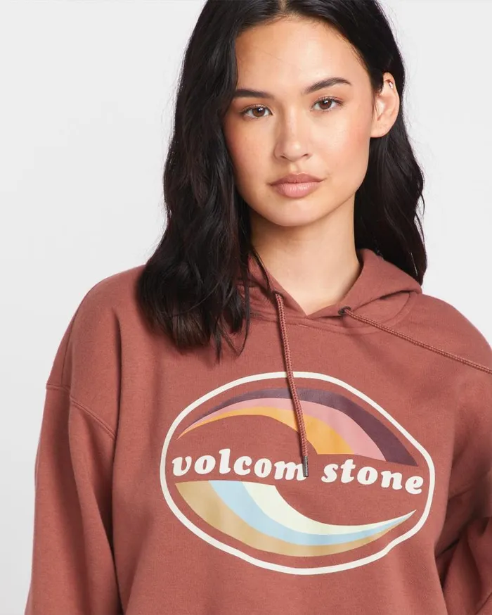 Good Things Fleece Hoodie 8211 Chestnut Brown Womens Volcom Hoodies and Sweatshirts