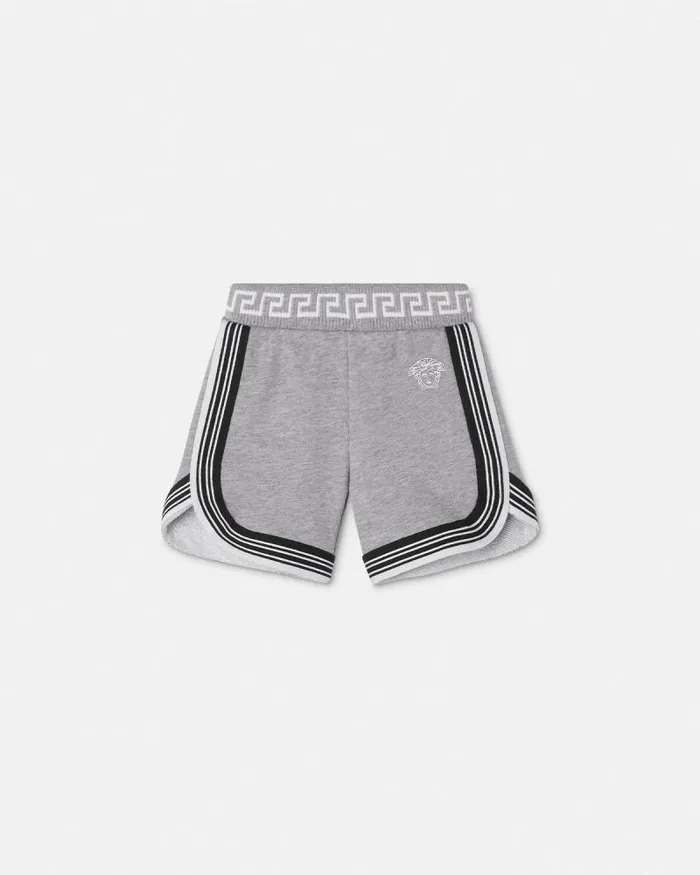 Greca Baby Sweat Shorts Gray Children Versace Clothing