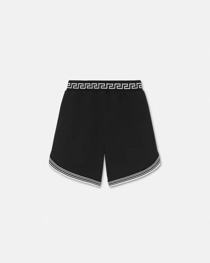 Greca Kids Sweat Shorts Black Children Versace Clothing