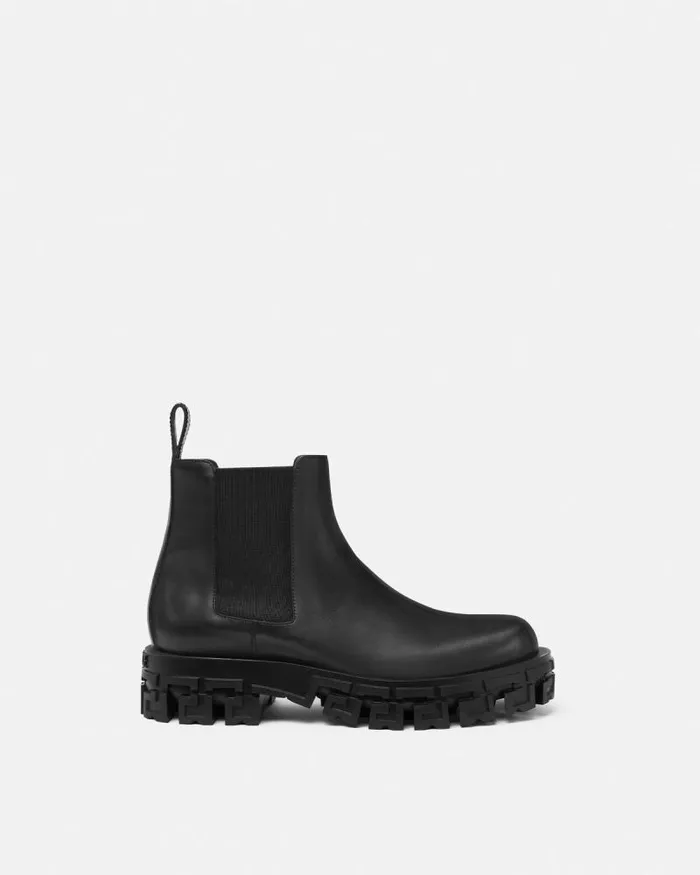 Greca Portico Chelsea Boots Black Men Versace Boots