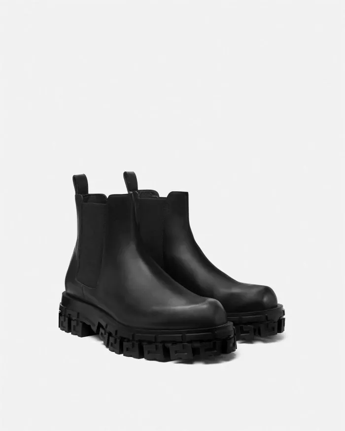 Greca Portico Chelsea Boots Black Men Versace Boots