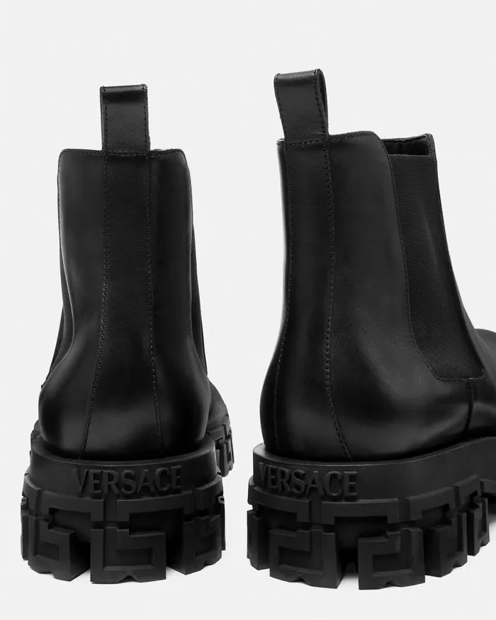 Greca Portico Chelsea Boots Black Men Versace Boots