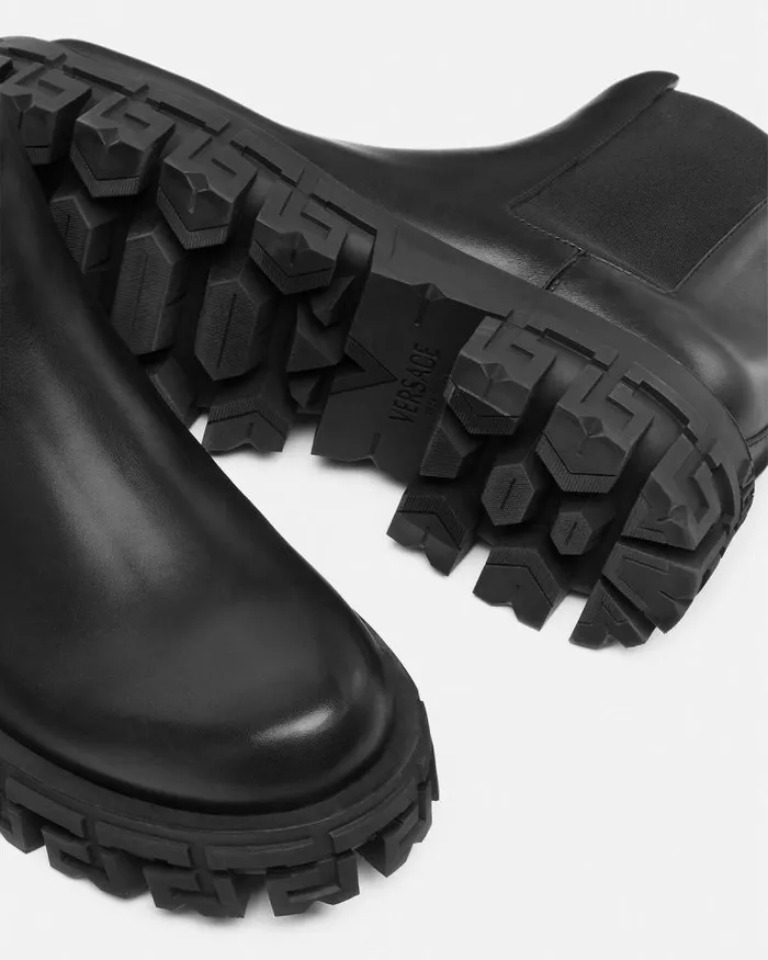 Greca Portico Chelsea Boots Black Men Versace Boots