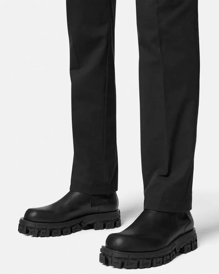 Greca Portico Chelsea Boots Black Men Versace Boots