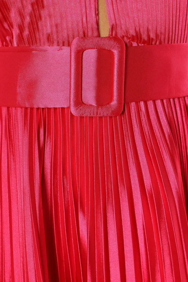 Greta Halterneck Maxi Dress Magenta Women Event Dresses Petal and Pup