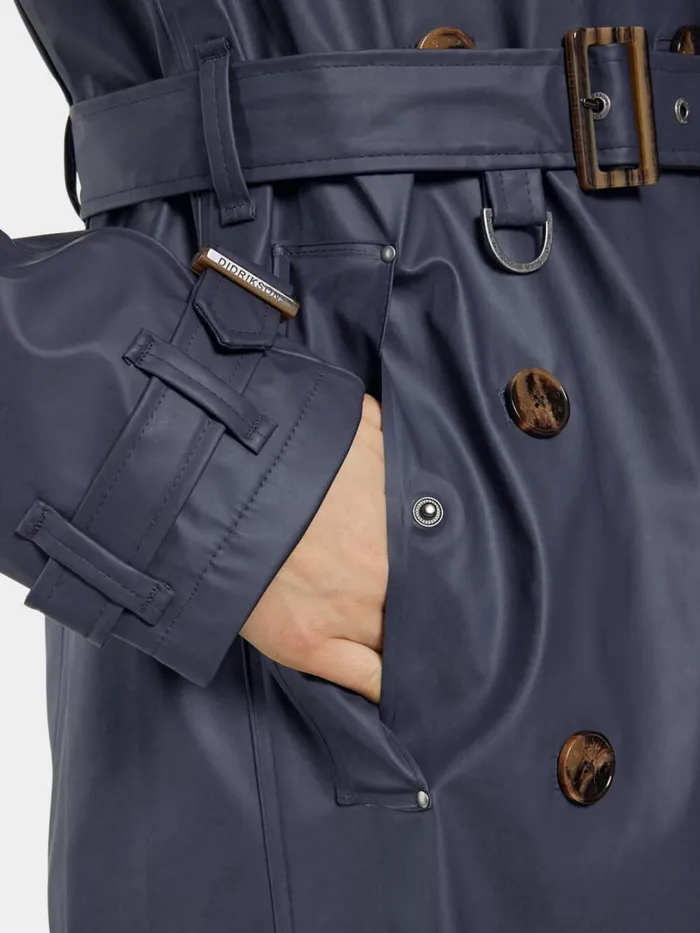Gry Coat Galon Dark Night Blue Women Didriksons Waterproof Jackets Gry Coat Galon Dark Night Blue Women Didriksons Waterproof Jackets