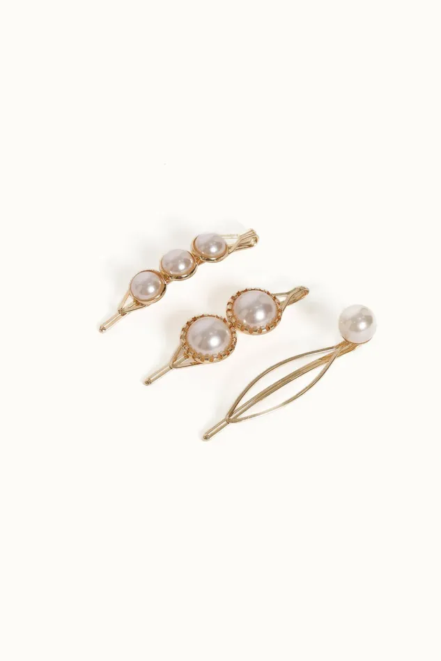 Hair Accessories Petal and Pup Women Henrietta Hair Clip Set GoldPearl