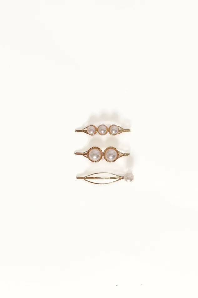 Hair Accessories Petal and Pup Women Henrietta Hair Clip Set GoldPearl