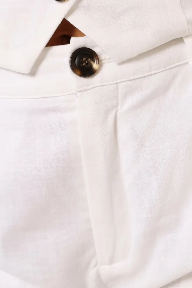 Hale Linen Shorts White Women Matching Sets Petal and Pup
