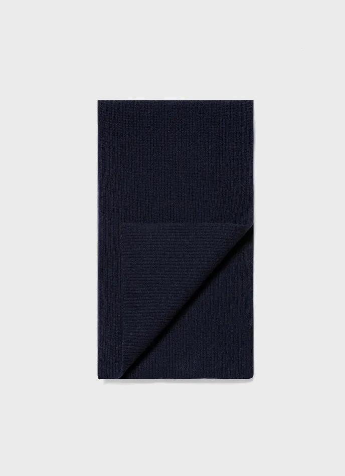 Hats Scarves Gloves MenWomen ussunspel Cashmere Ribbed Scarf Navy