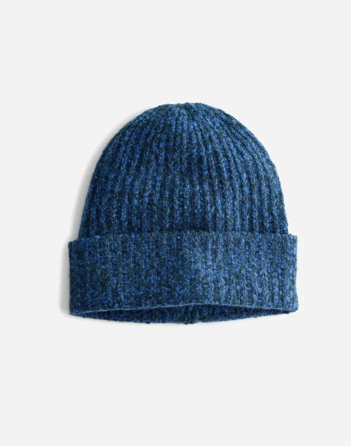 Hats Women Madewell CottonBlend Cuffed Beanie Hthr Bluestone