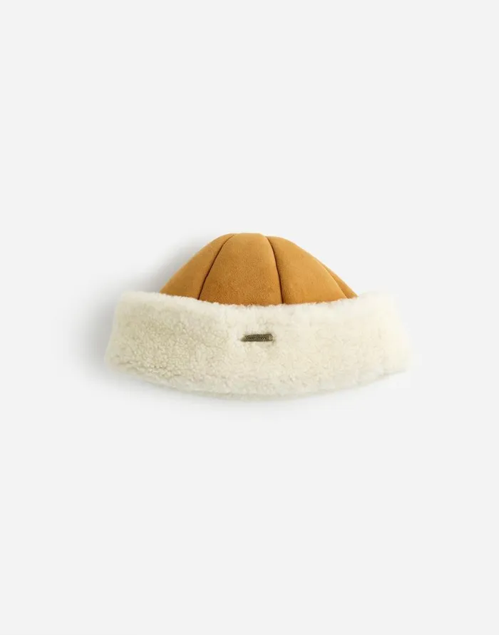 Hats Women Madewell Owen Barry Sheepskin Hat Brandy Cream