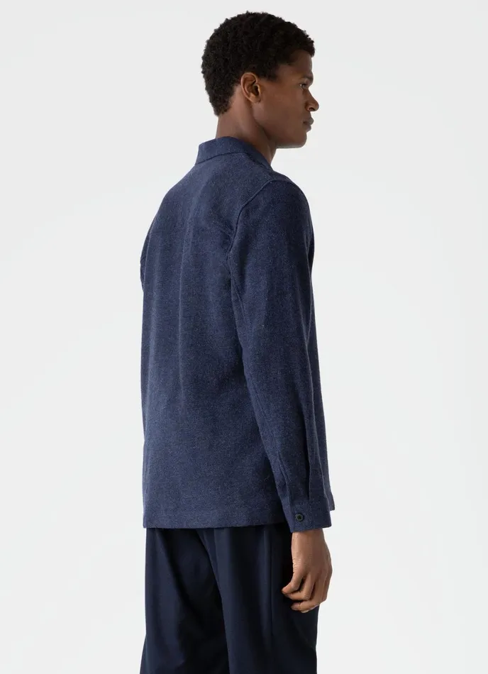 Heavy Flannel Overshirt Light Navy Men SUNSPEL Shirts