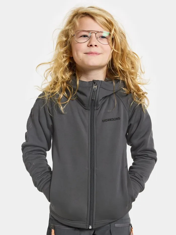 Hekto Kids039 Full Zip Coal Black Kids Didriksons Sweaters and Tshirts