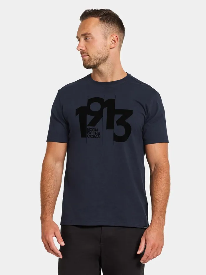 Heritage Printed Men039s Tshirt Dark Night Blue Men Didriksons Tshirts and Polos